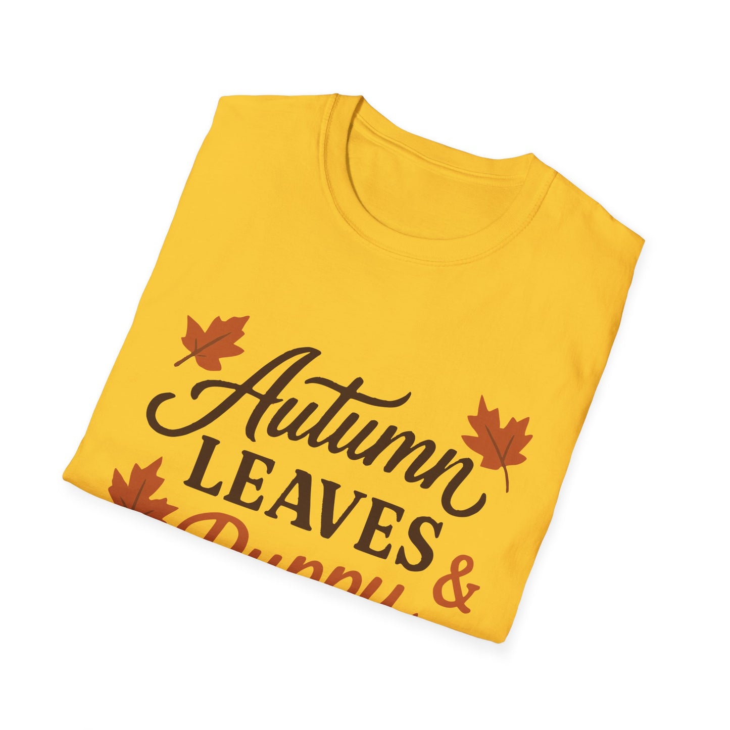 Autumn Leaves And Puppy Snuggles T-Shirt