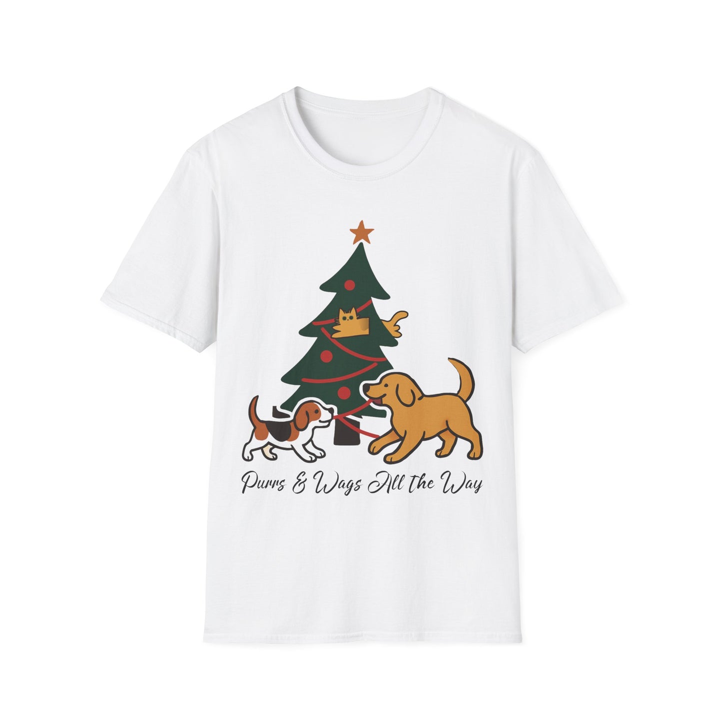 Playful Pups And Curious Cat T-Shirt