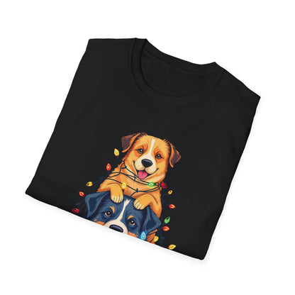 Playful Dogs Stacked Vertically T-Shirt