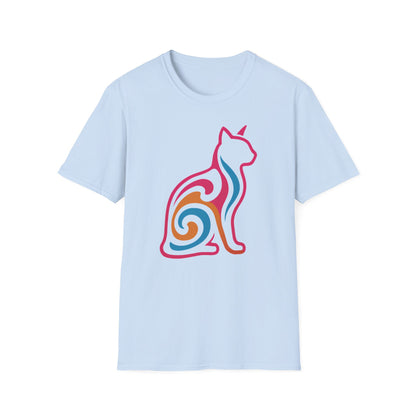 Psychedelic Cat Silhouette T-Shirt