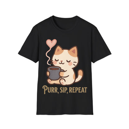 Cozy Cat, Coffee Hug Kawai T-Shirt