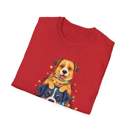 Playful Dogs Stacked Vertically T-Shirt