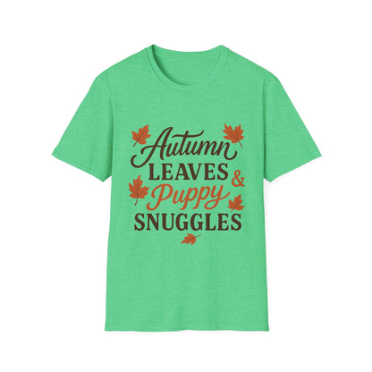 Autumn Leaves And Puppy Snuggles T-Shirt