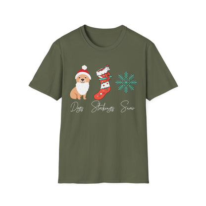Dogs, Stockings, Snow T-Shirt