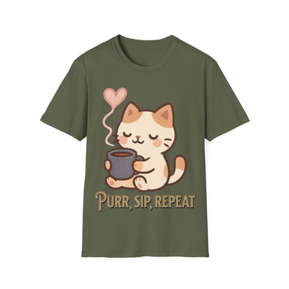 Cozy Cat, Coffee Hug Kawai T-Shirt