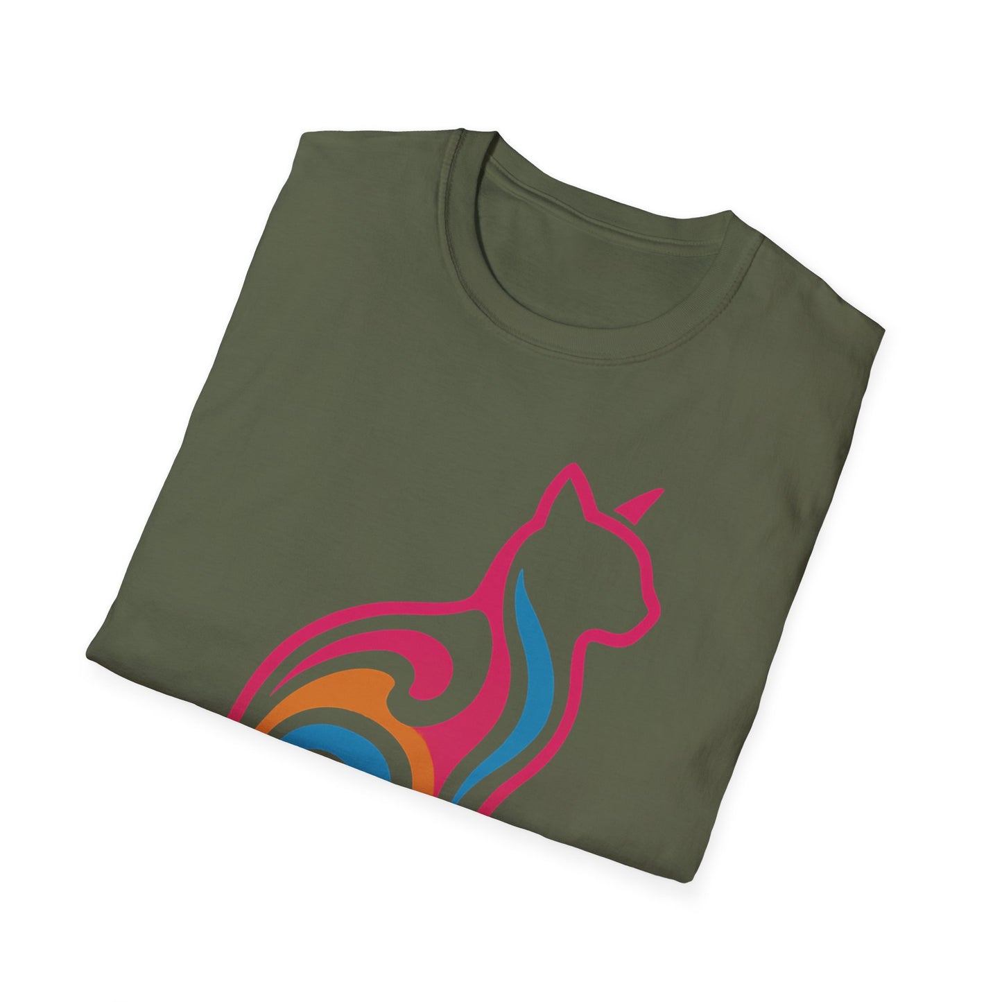 Psychedelic Cat Silhouette T-Shirt