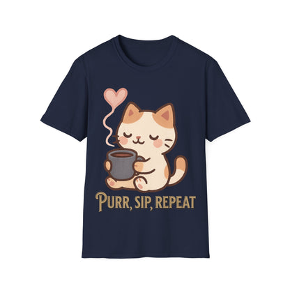 Cozy Cat, Coffee Hug Kawai T-Shirt